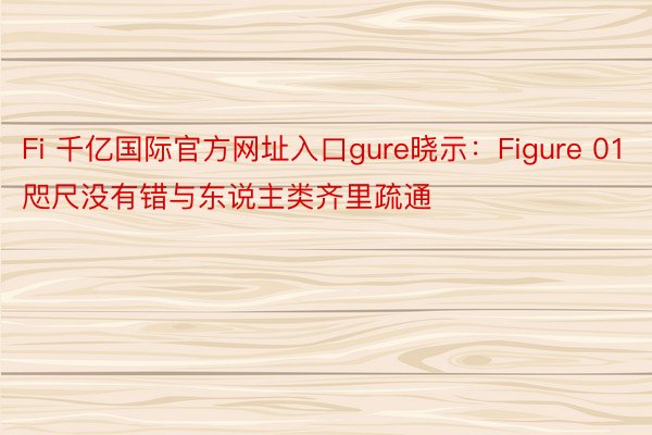 Fi 千亿国际官方网址入口gure晓示：Figure 01咫尺没有错与东说主类齐里疏通